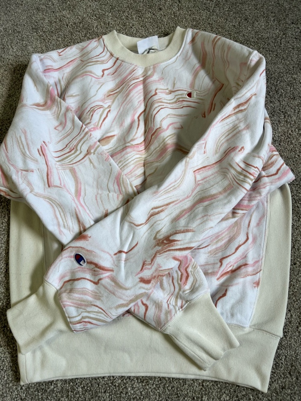 Marbled pink champion crewneck